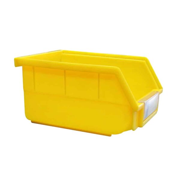yellow parts bin